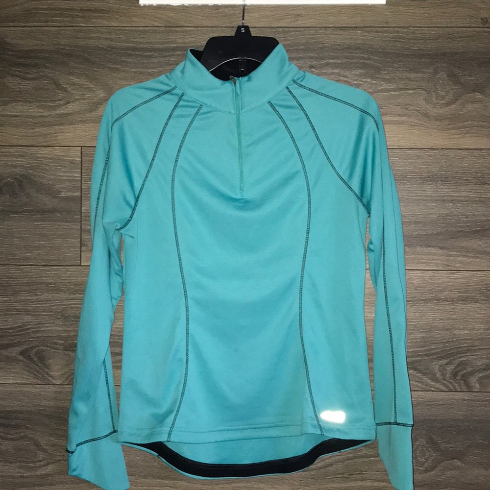 Blue/teal long sleeve running jacket